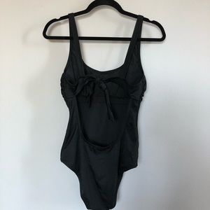 NWT J.Crew Black Bow-Back One Piece Swim